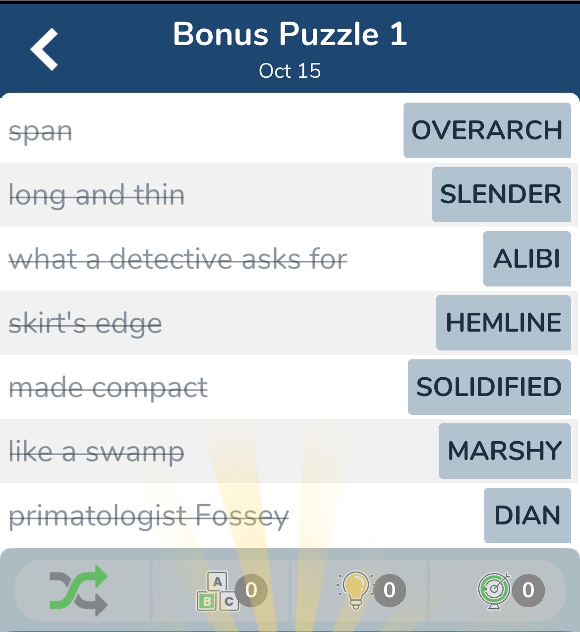 7 Little Words October 15 2024 Bonus 1