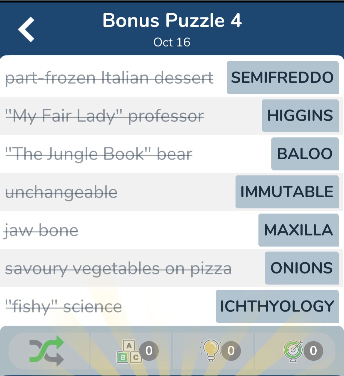 7 Little Words October 16 2024 Bonus 4