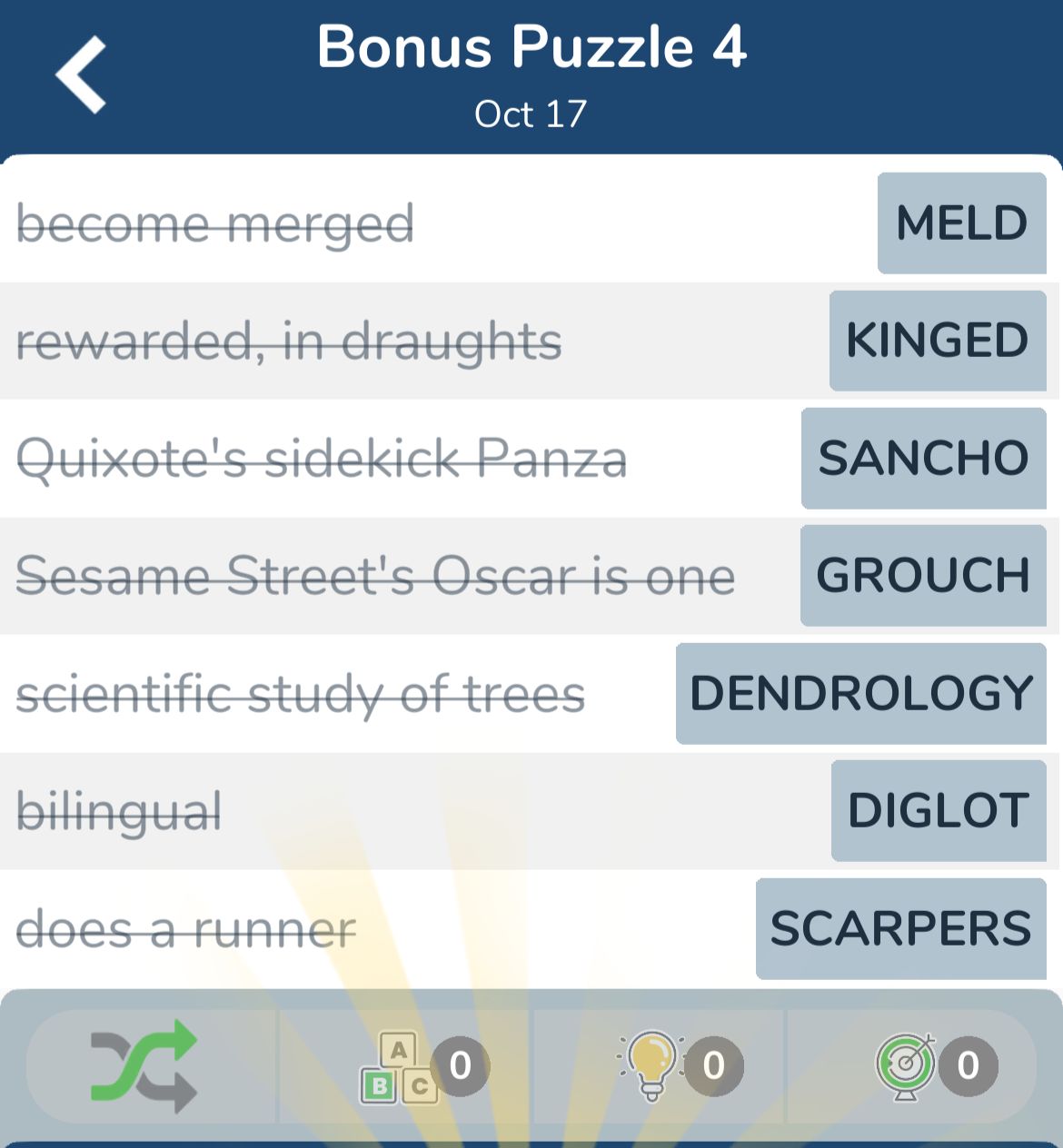 7 Little Words October 17 2024 Bonus 4