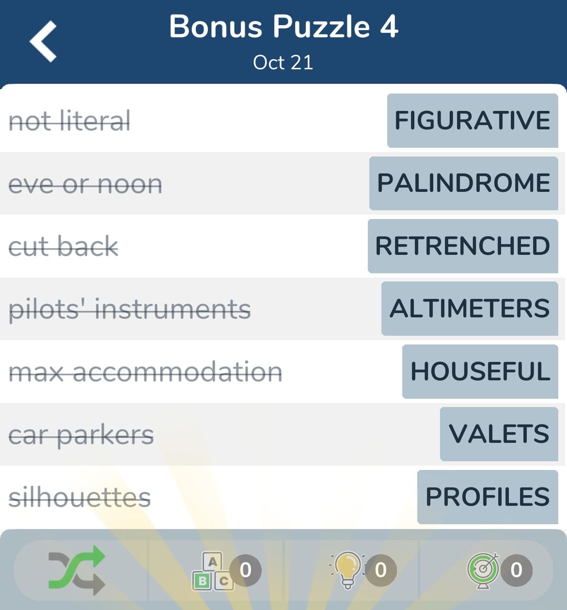 7 Little Words October 21 2024 Bonus 4