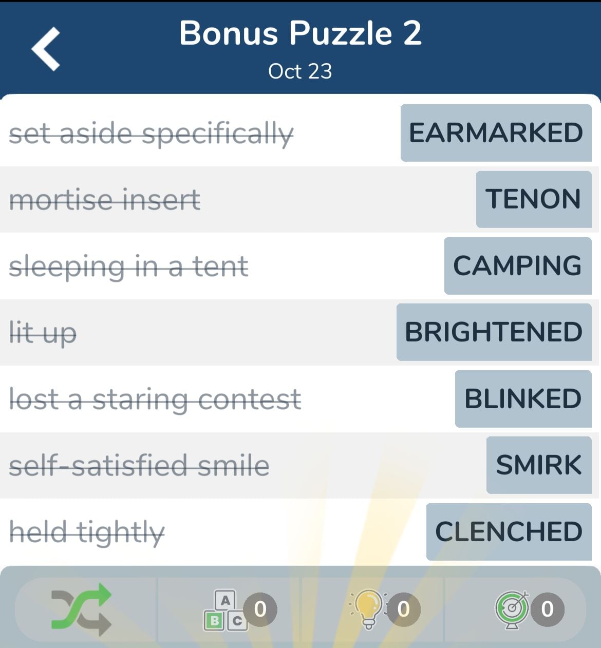 7 Little Words October 23 2024 Bonus 2