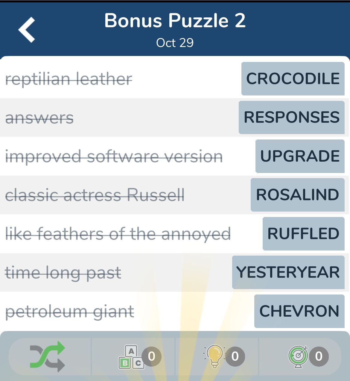 7 Little Words October 29 2024 Bonus 2 7 Little Words October 29 2024 Bonus 2