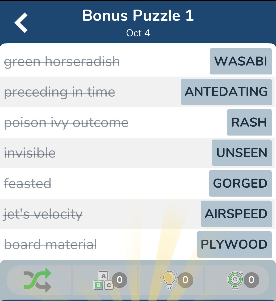 7 Little Words October 4 2024 Bonus 1