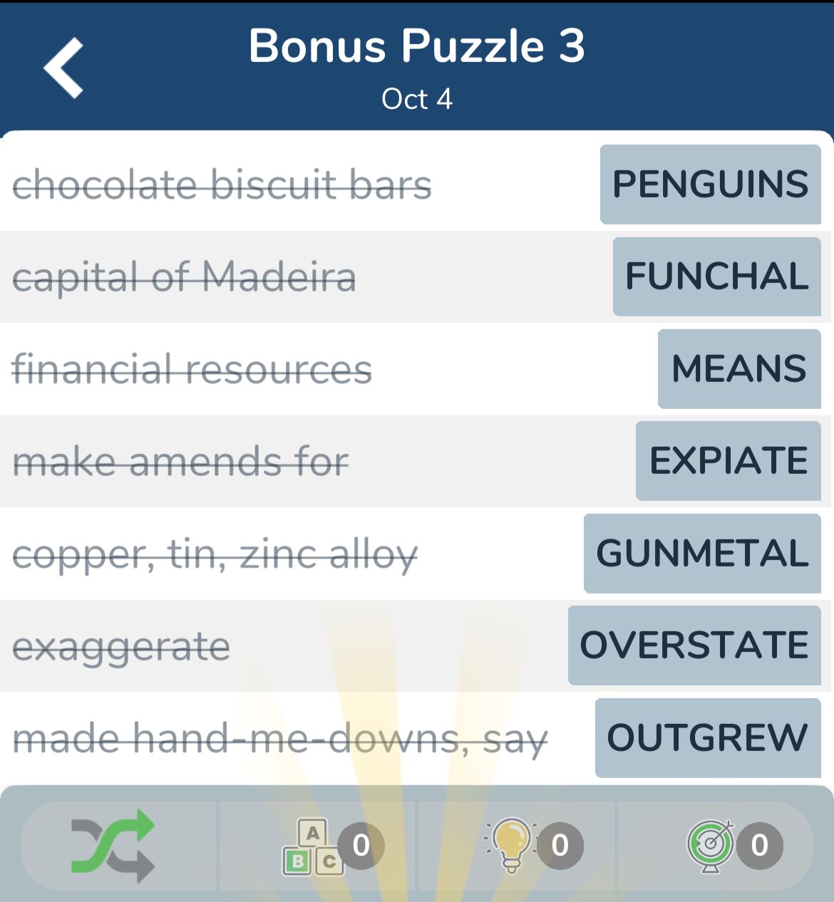 7 Little Words October 4 2024 Bonus 3