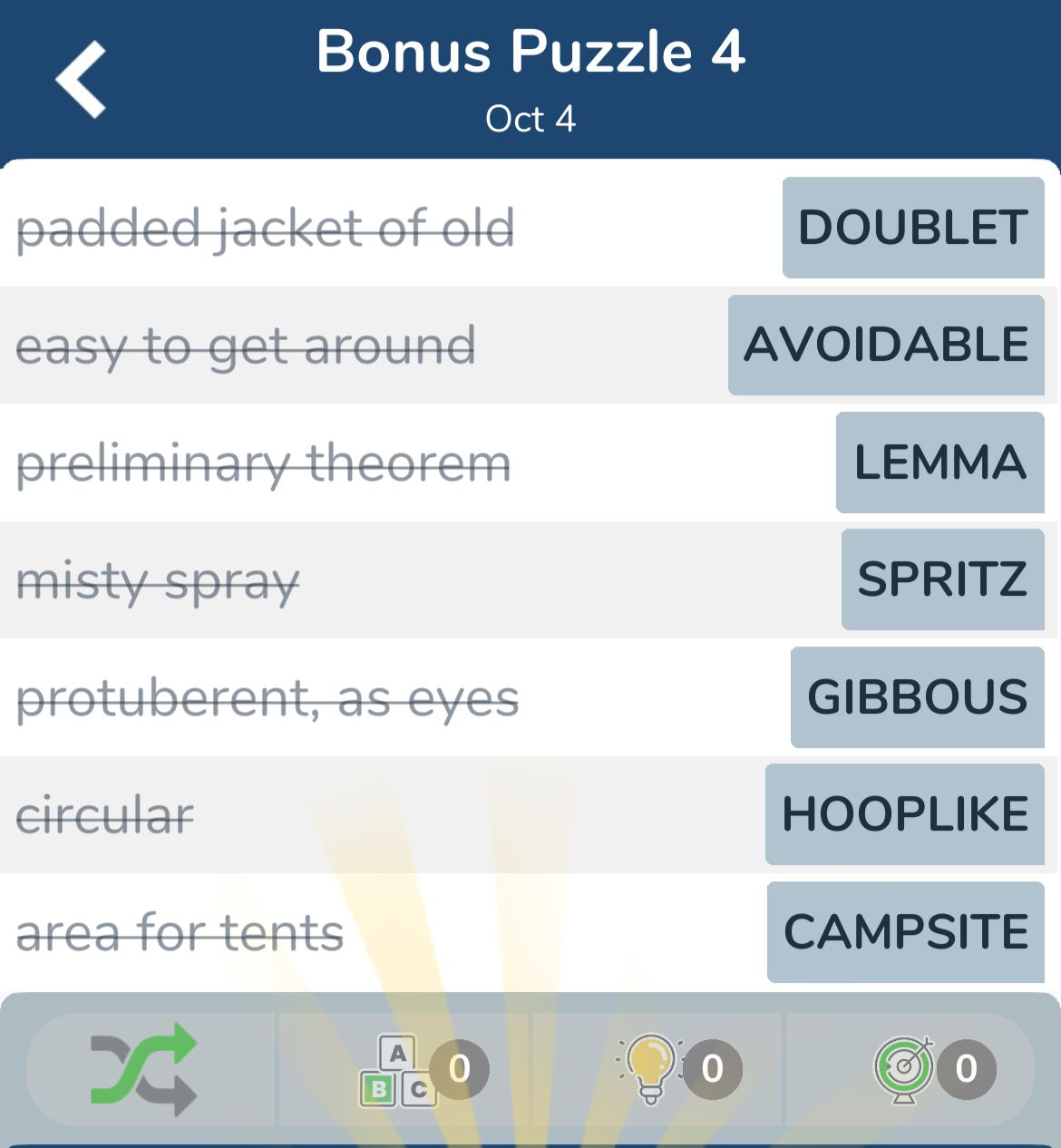 7 Little Words October 4 2024 Bonus 4