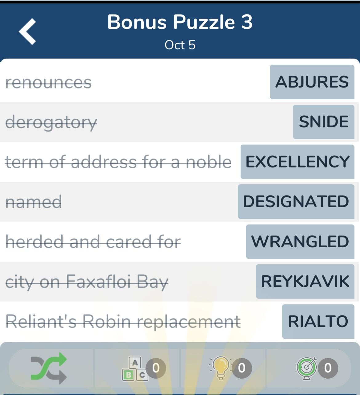 7 Little Words October 5 2024 Bonus 3
