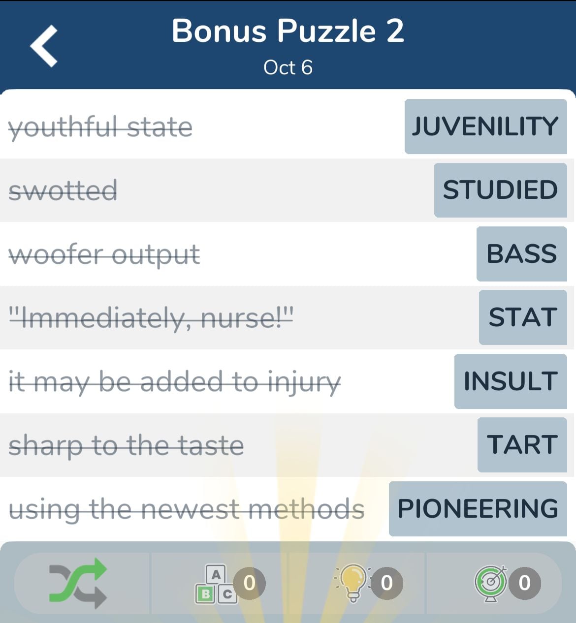 7 Little Words October 6 2024 Bonus 2