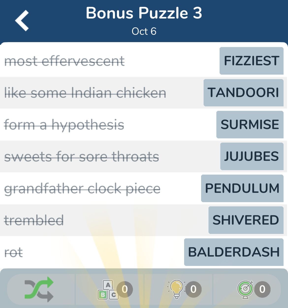 7 Little Words October 6 2024 Bonus 3