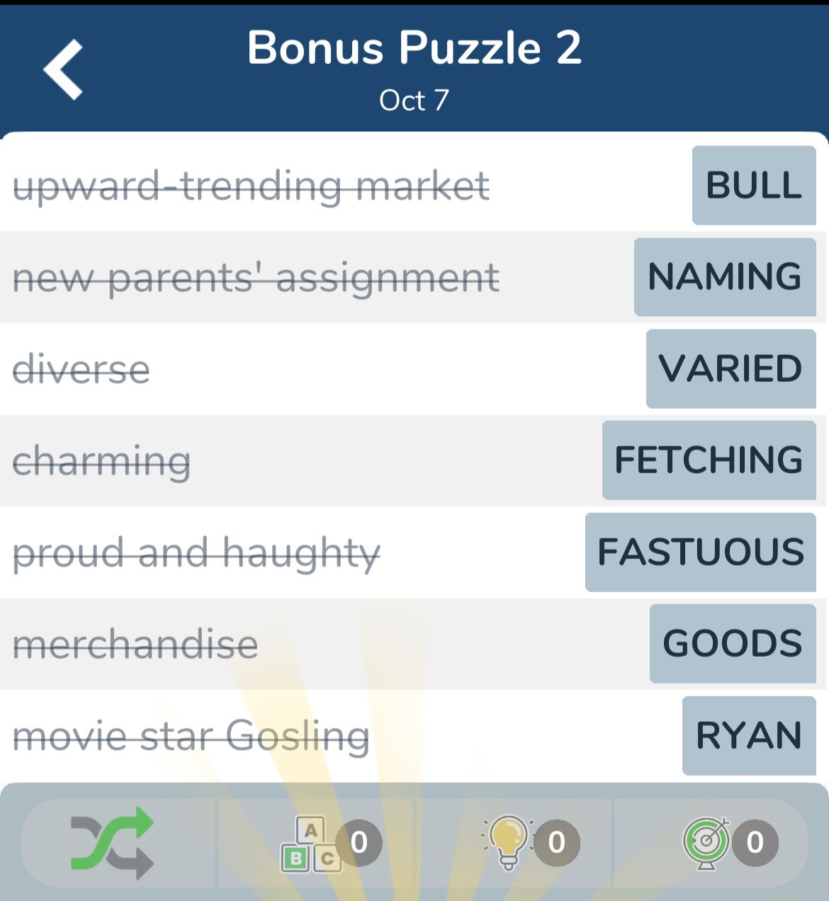 7 Little Words October 7 2024 Bonus 2