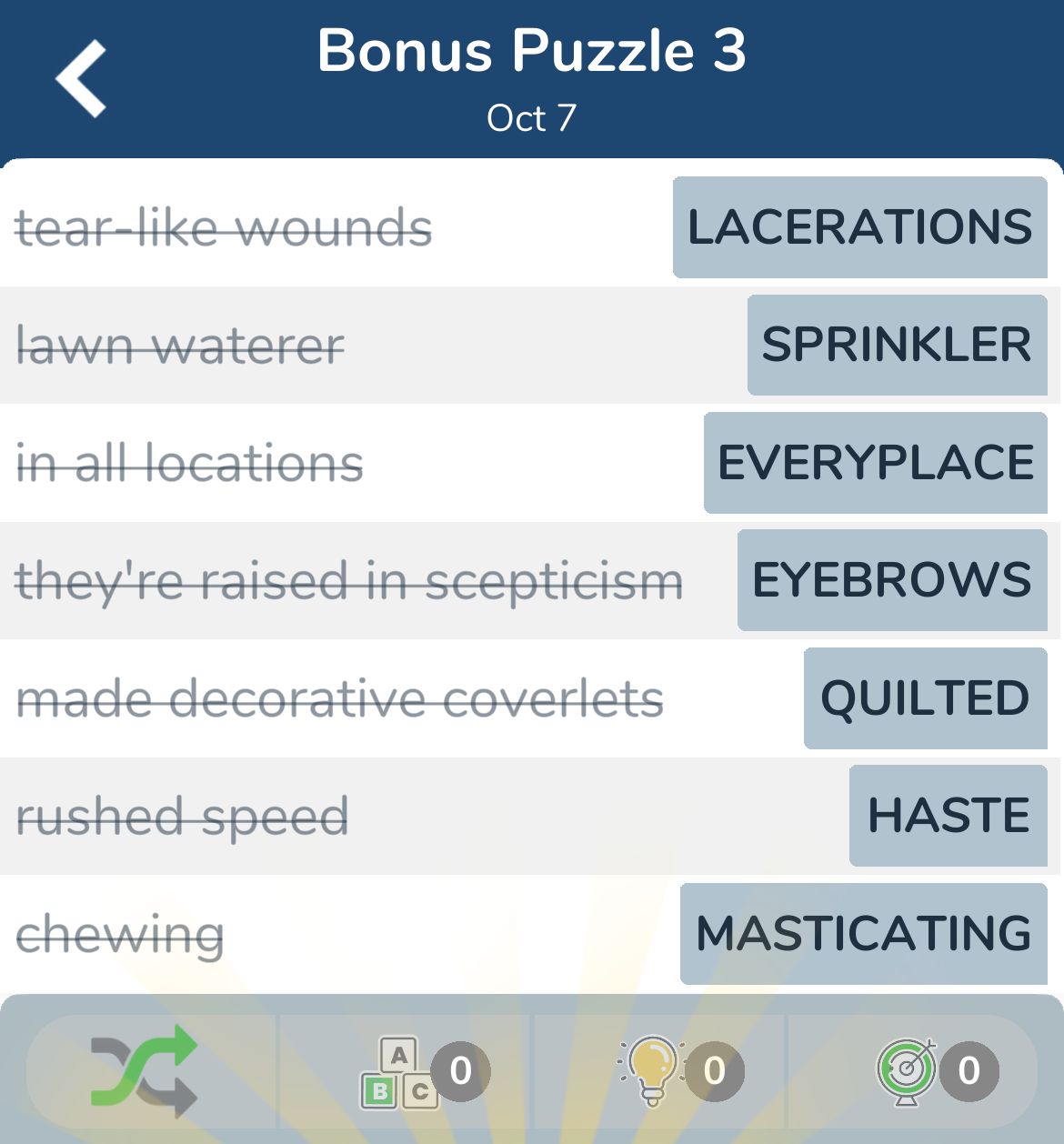 7 Little Words October 7 2024 Bonus 3