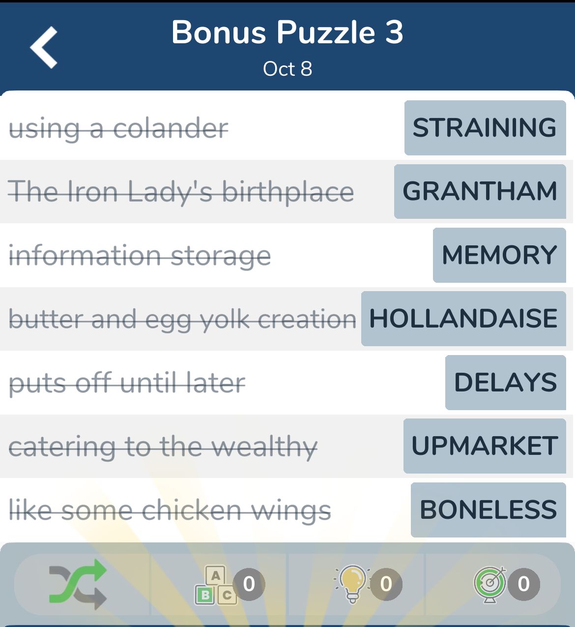 7 Little Words October 8 2024 Bonus 3