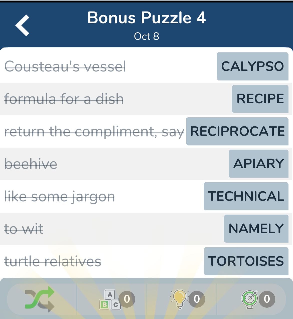 7 Little Words October 8 2024 Bonus 4
