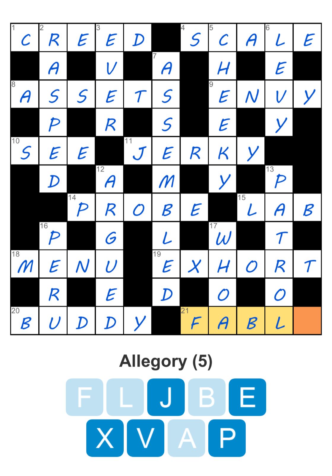 Puzzle Page Crossword October 21 2024