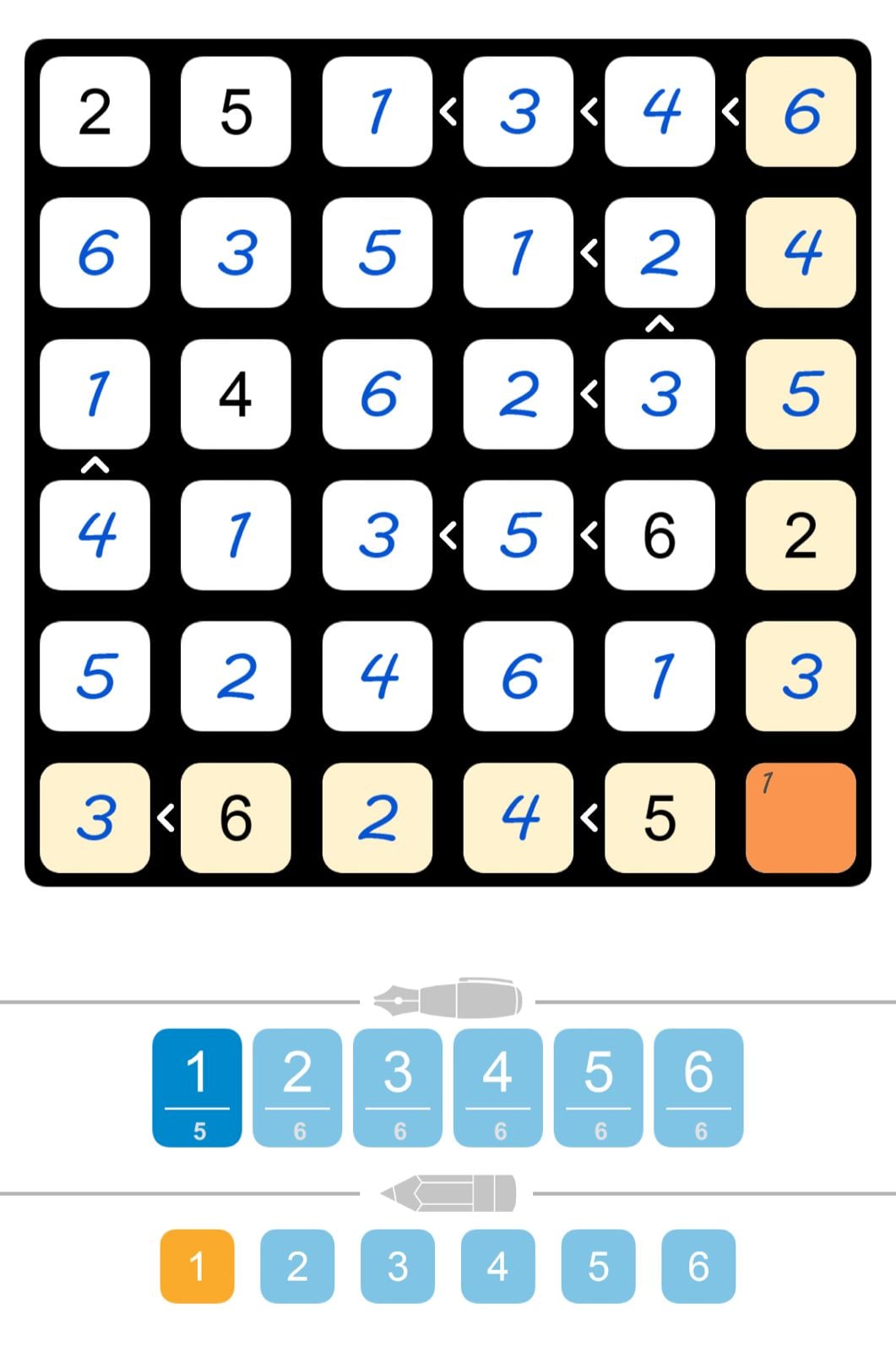 Puzzle Page Futoshiki October 19 2024
