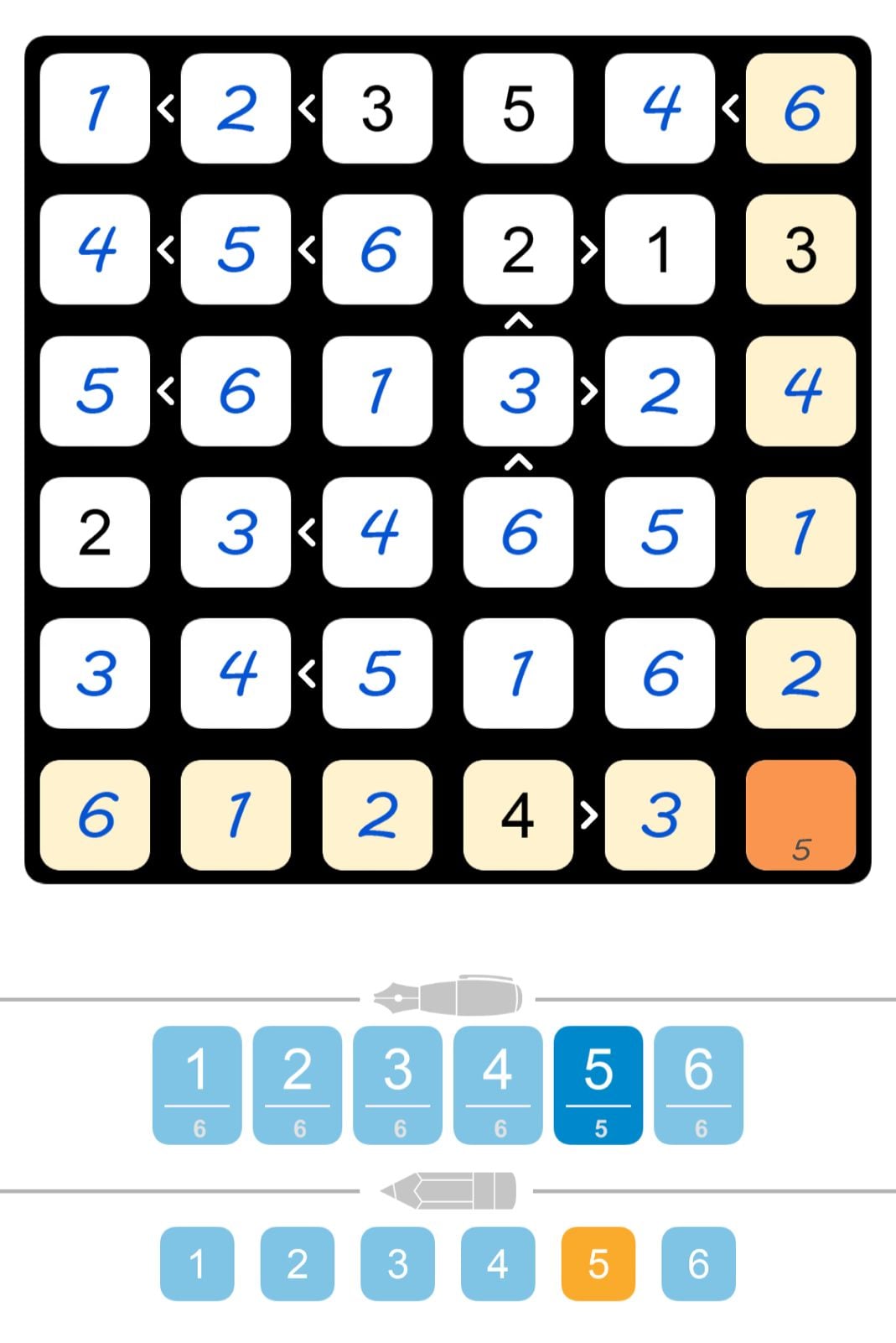 Puzzle Page Futoshiki October 5 2024