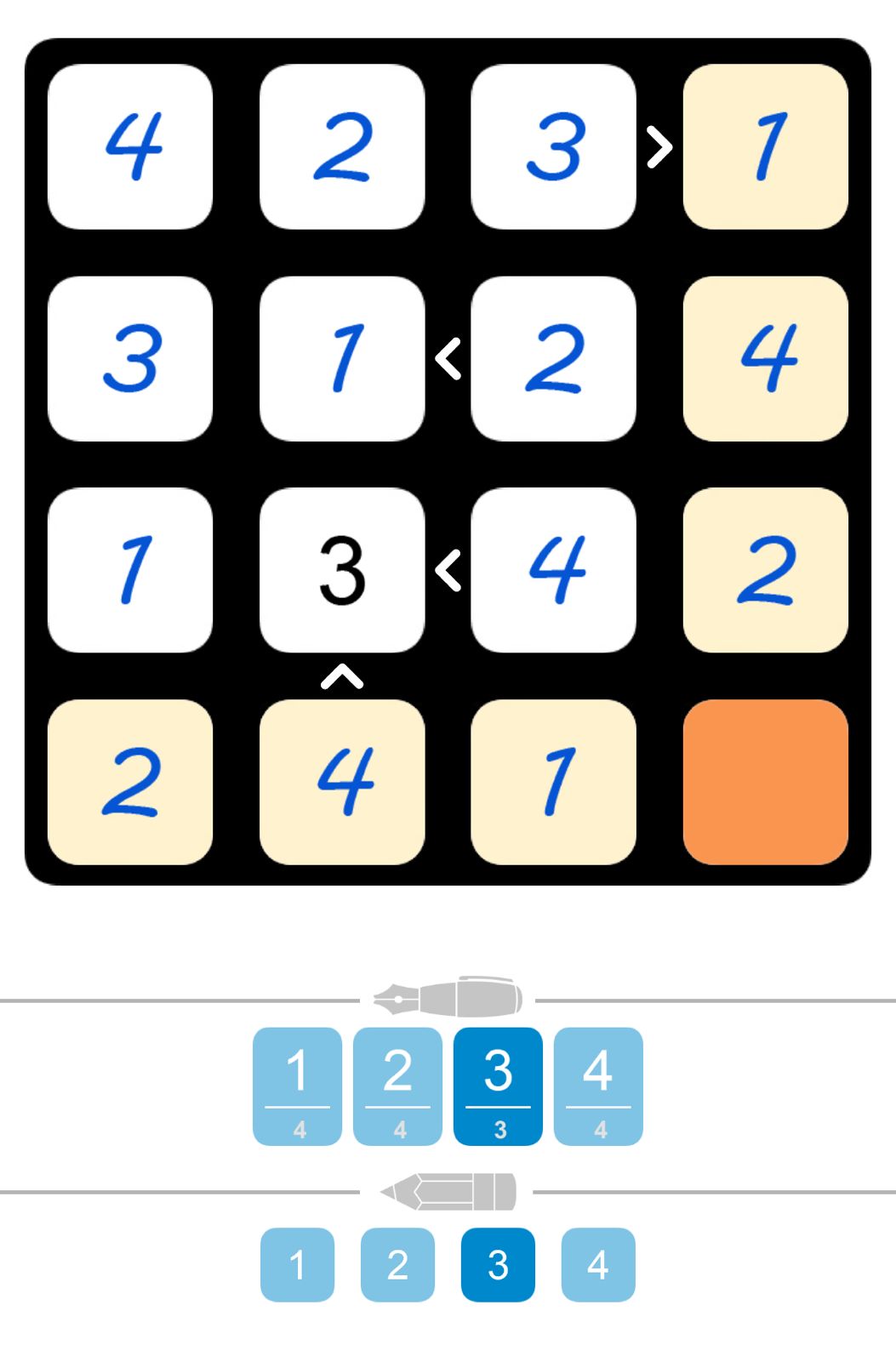 Puzzle Page Futoshiki October 8 2024