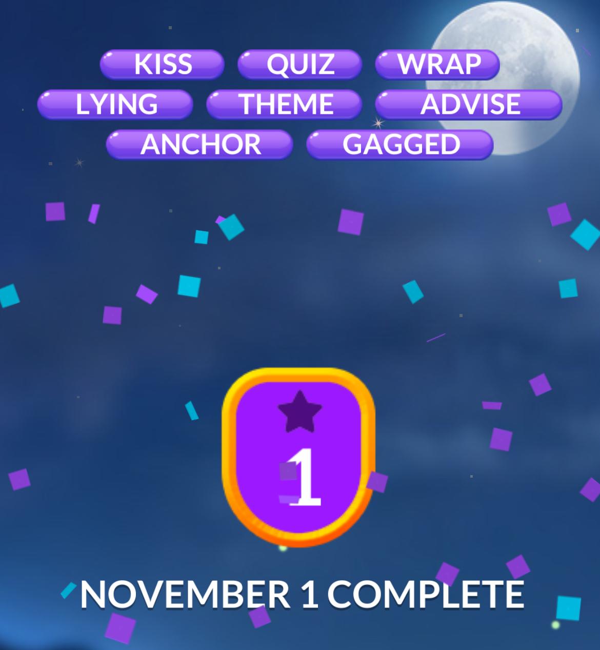 Word Stacks Daily Puzzle November 1 2024