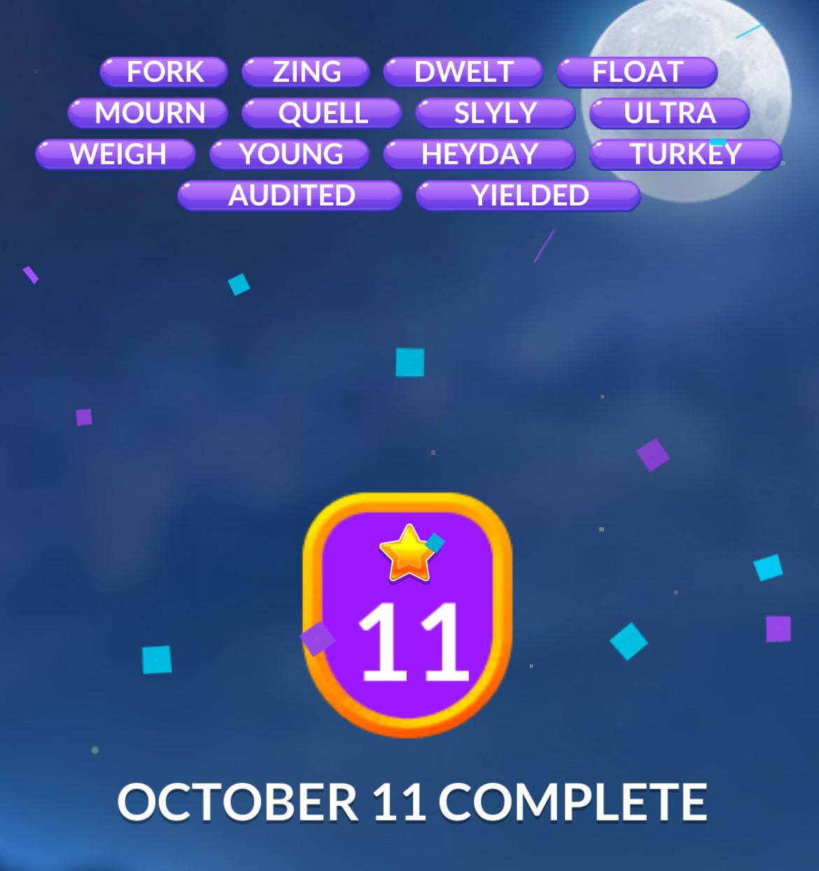 Word Stacks Daily Puzzle October 11 2024