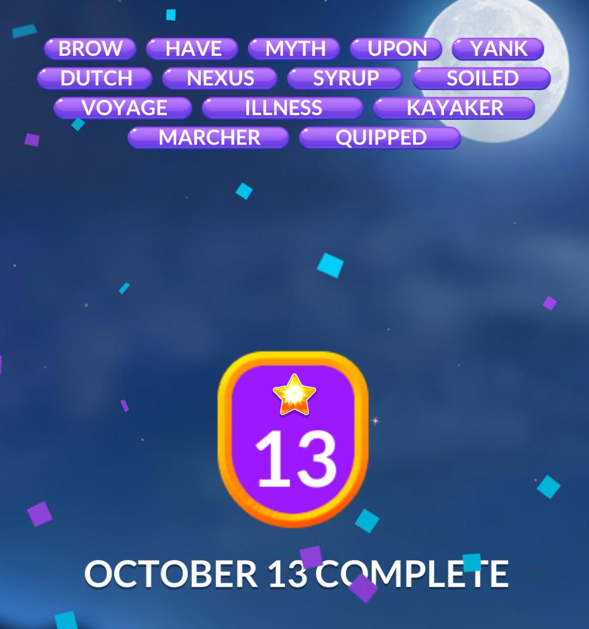 Word Stacks Daily Puzzle October 13 2024
