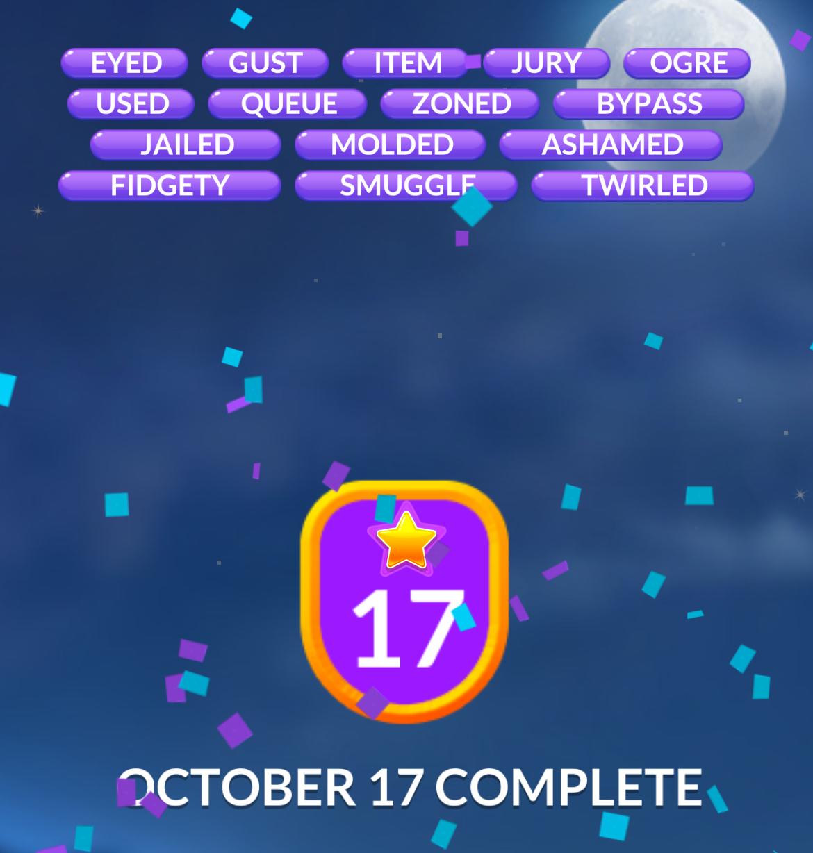 Word Stacks Daily Puzzle October 17 2024