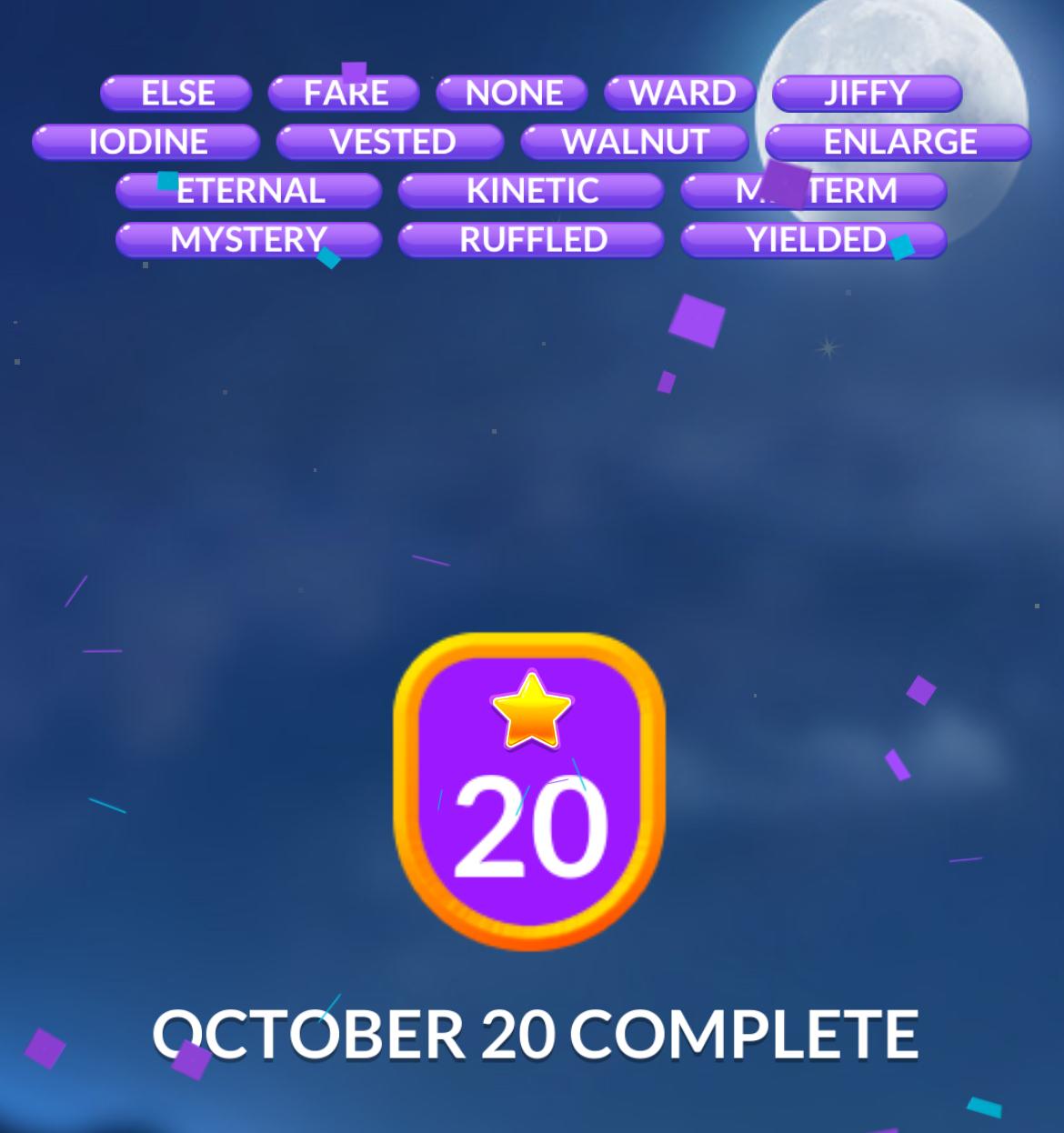 Word Stacks Daily Puzzle October 20 2024