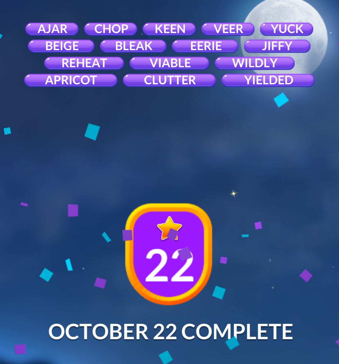 Word Stacks Daily Puzzle October 22 2024