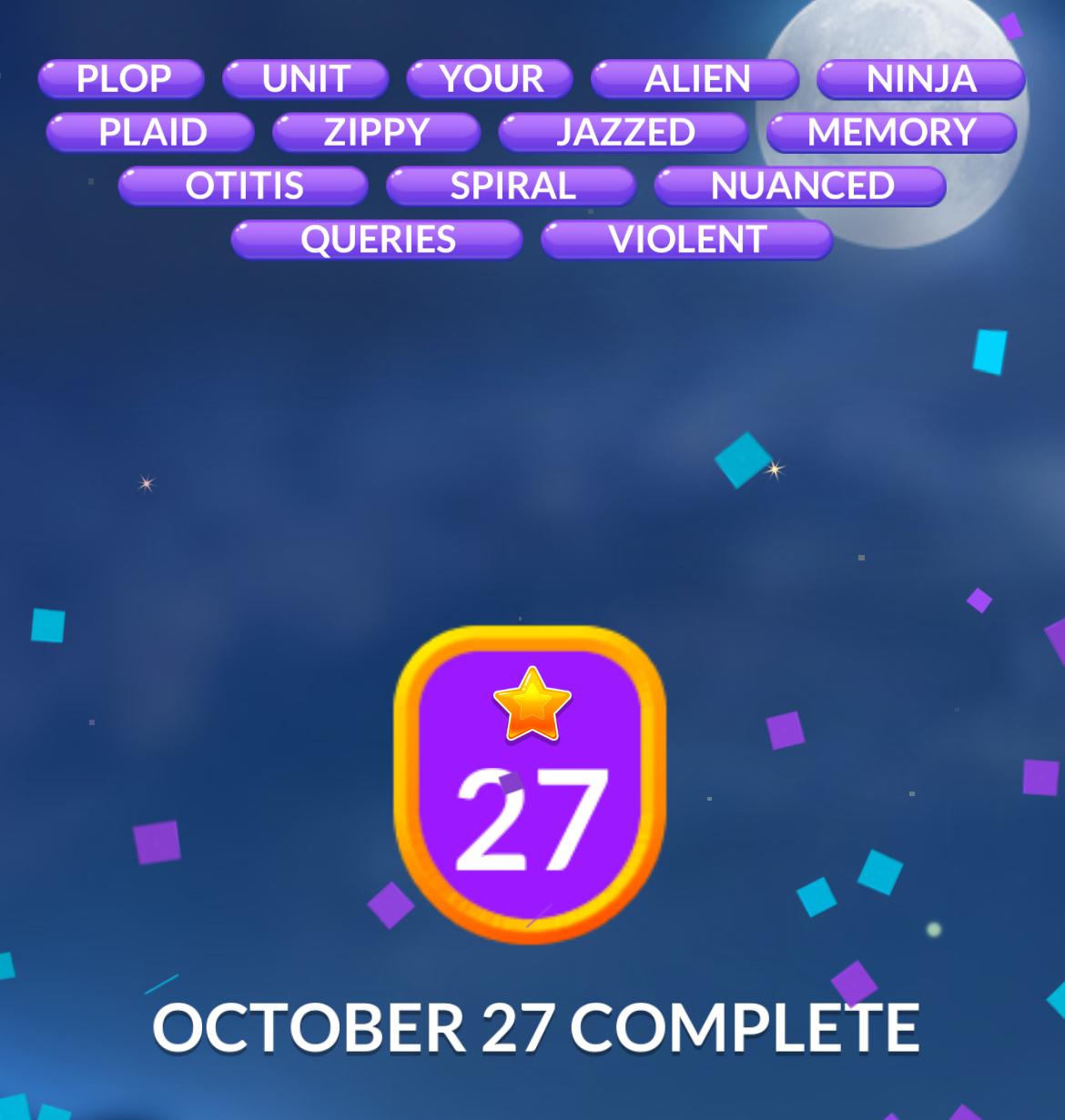 Word Stacks Daily Puzzle October 27 2024