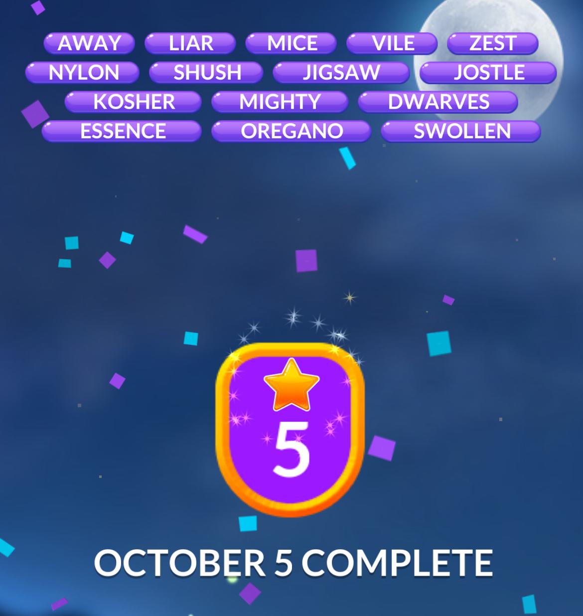 Word Stacks Daily Puzzle October 5 2024