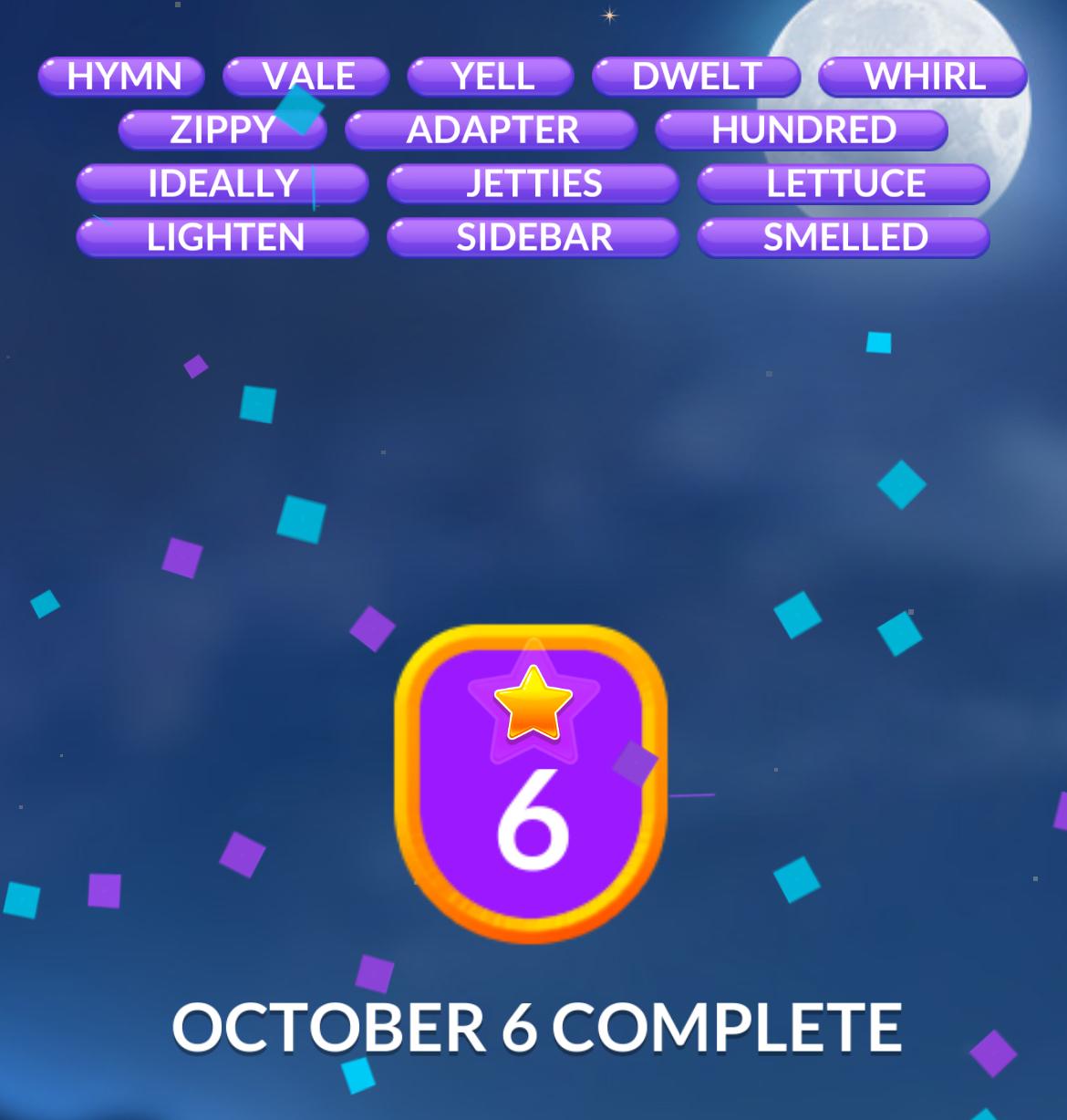 Word Stacks Daily Puzzle October 6 2024