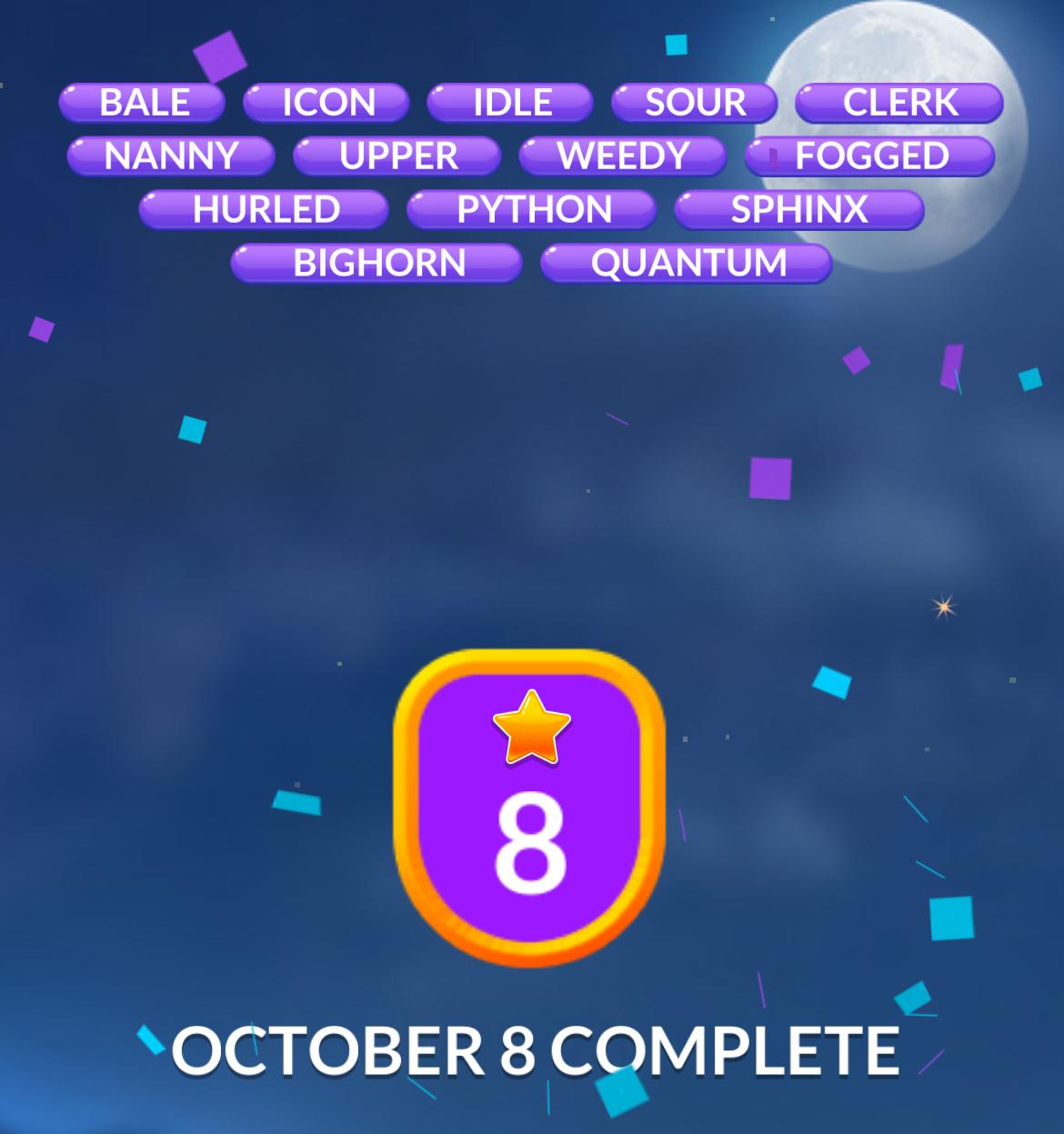 Word Stacks Daily Puzzle October 8 2024
