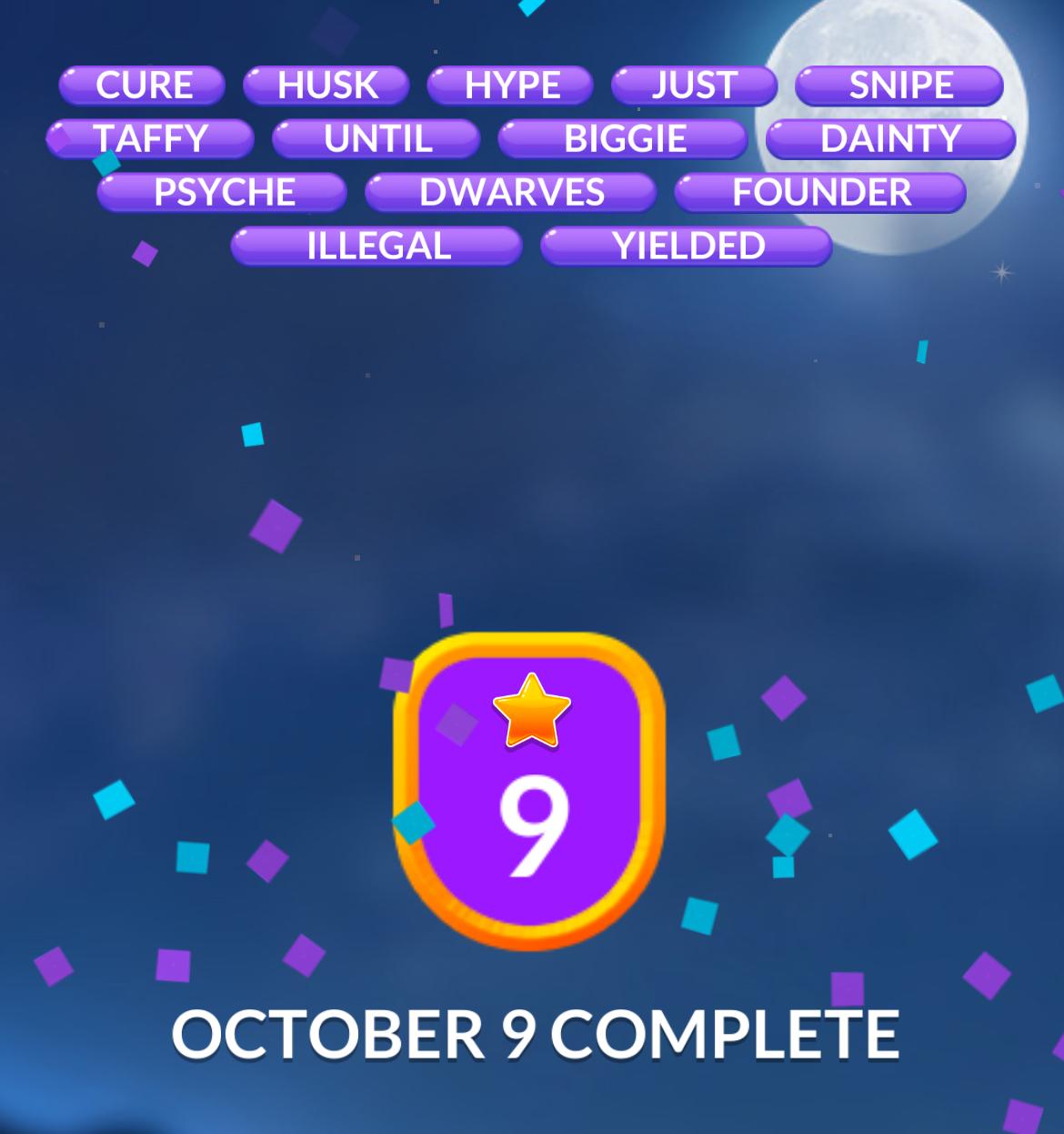 Word Stacks Daily Puzzle October 9 2024