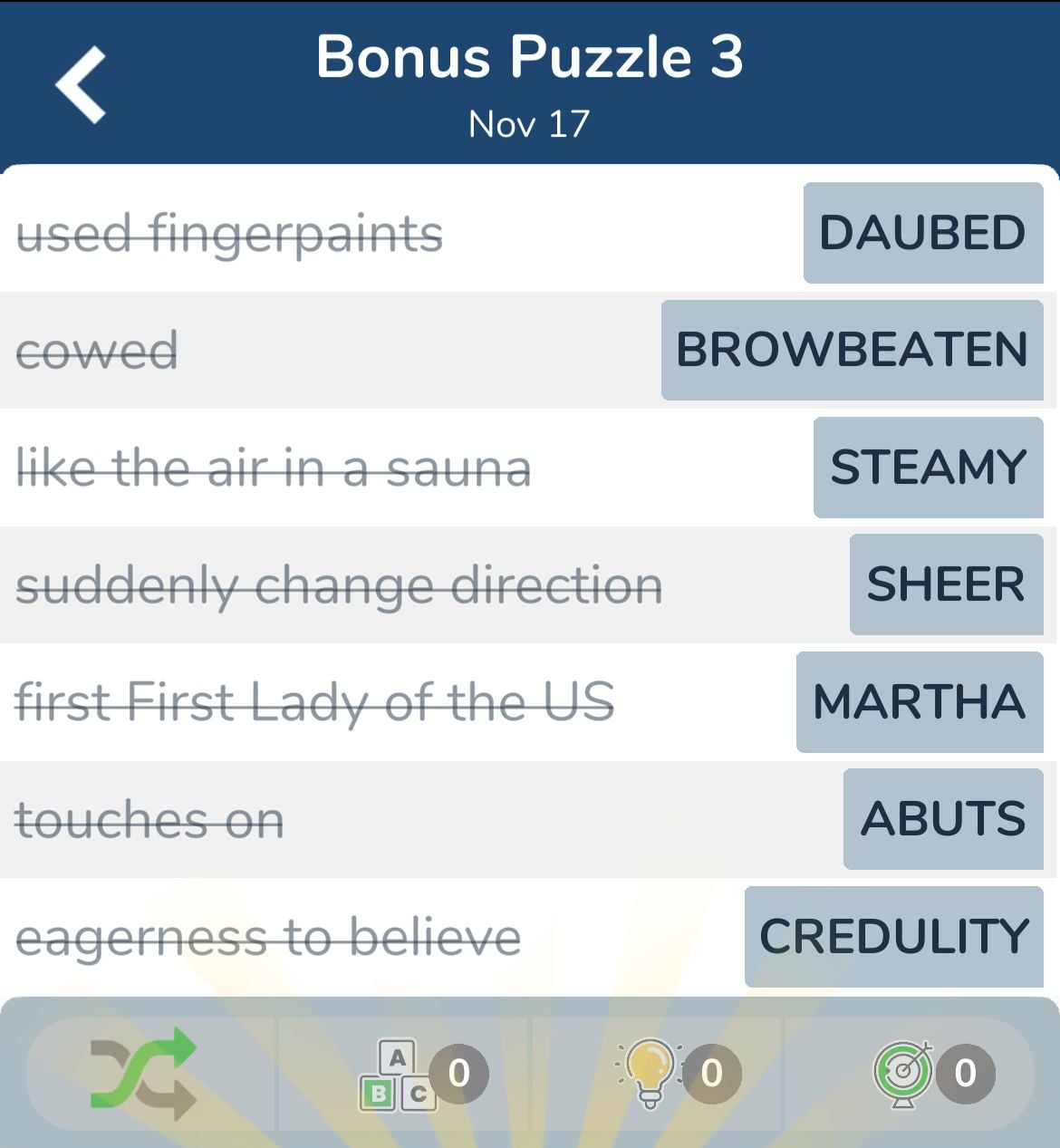 7 Little Words November 17 2024 Bonus 3