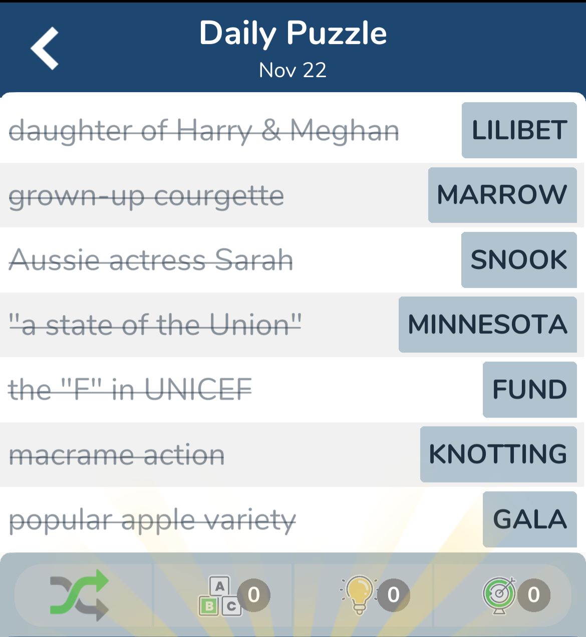 7 Little Words November 22 2024