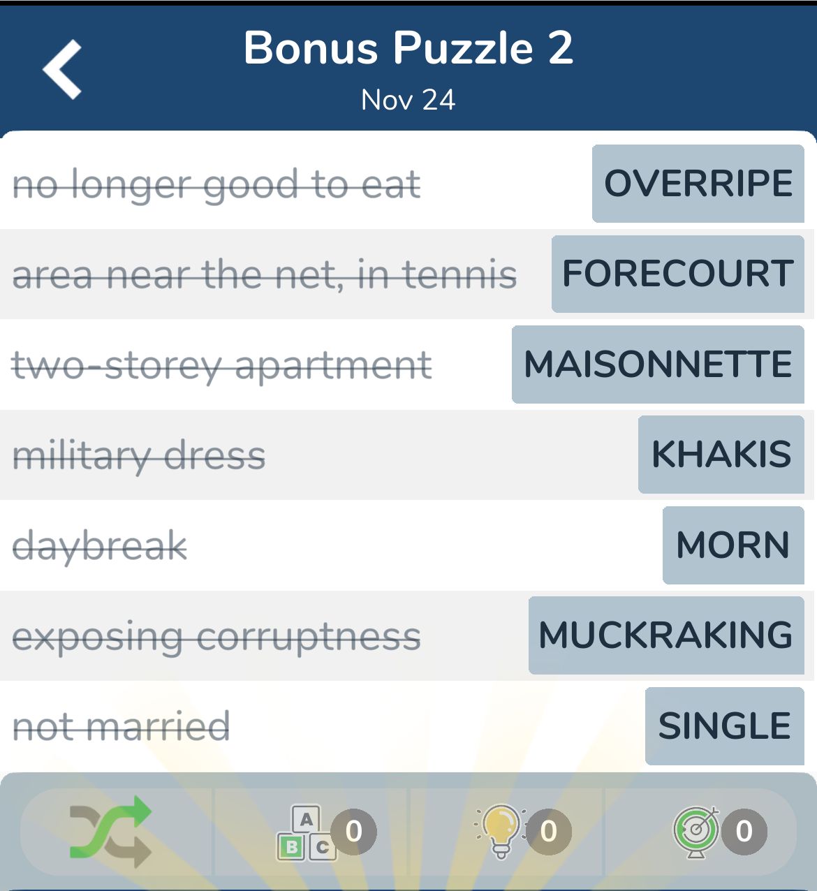 7 Little Words November 24 2024 Bonus 2 7 Little Words November 24 2024 Bonus 2