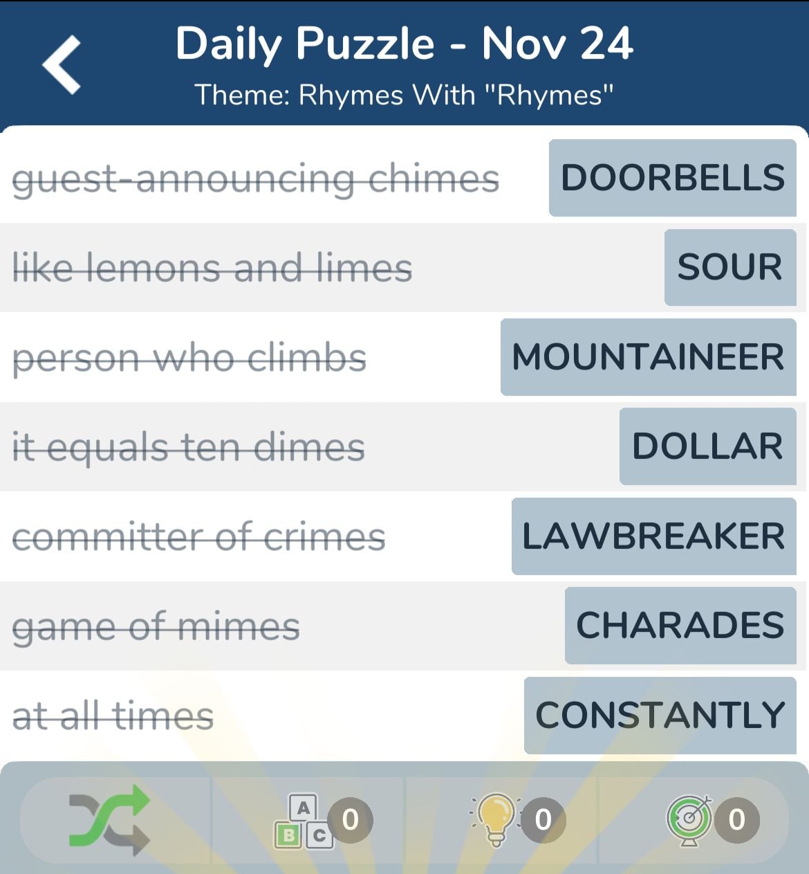 7 Little Words November 24 2024 7 Little Words November 24 2024