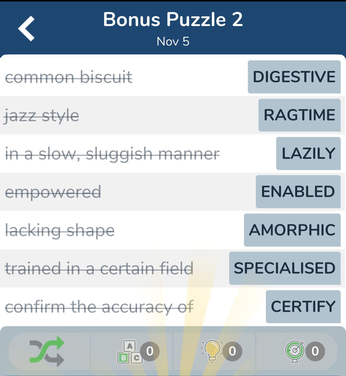 7 Little Words November 5 2024 Bonus 2