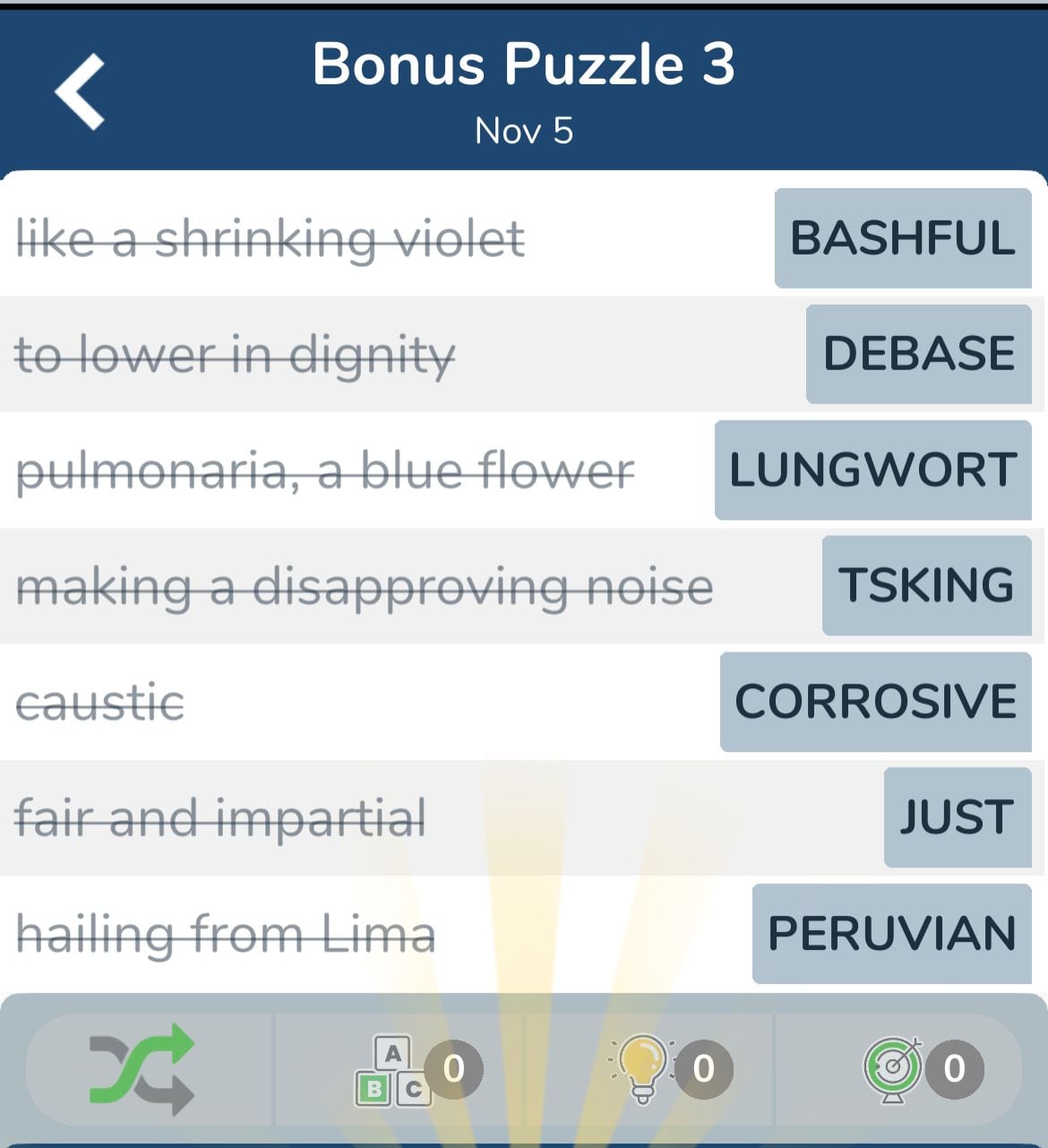 7 Little Words November 5 2024 Bonus 3