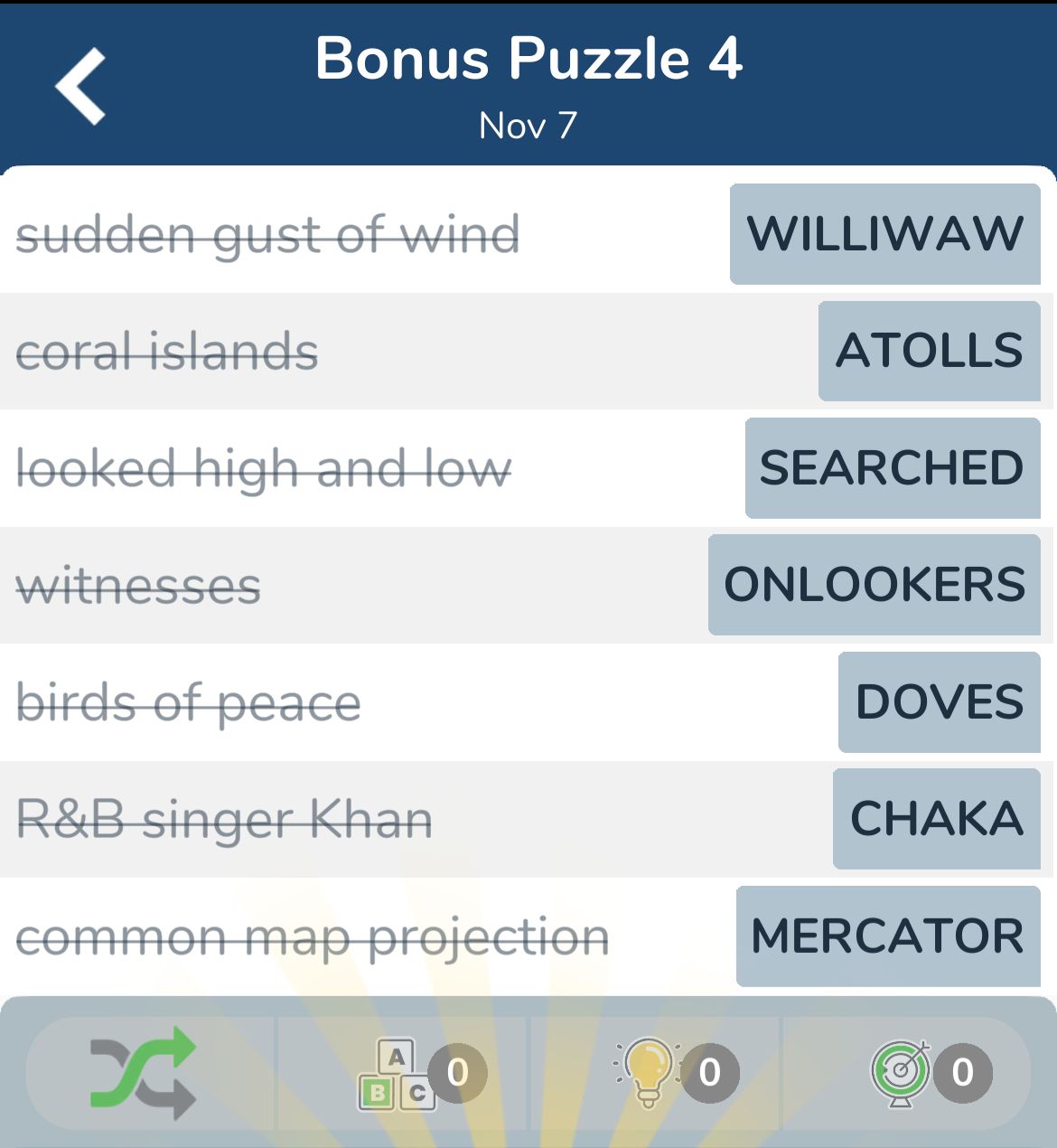7 Little Words November 7 2024 Bonus 4