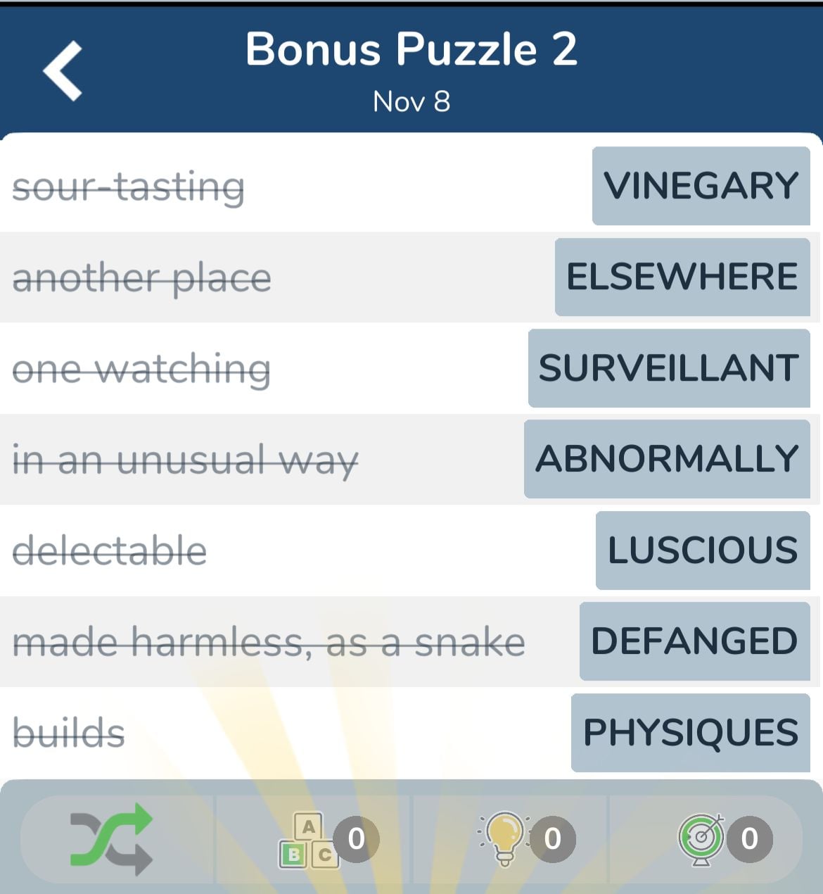 7 Little Words November 8 2024 Bonus 2