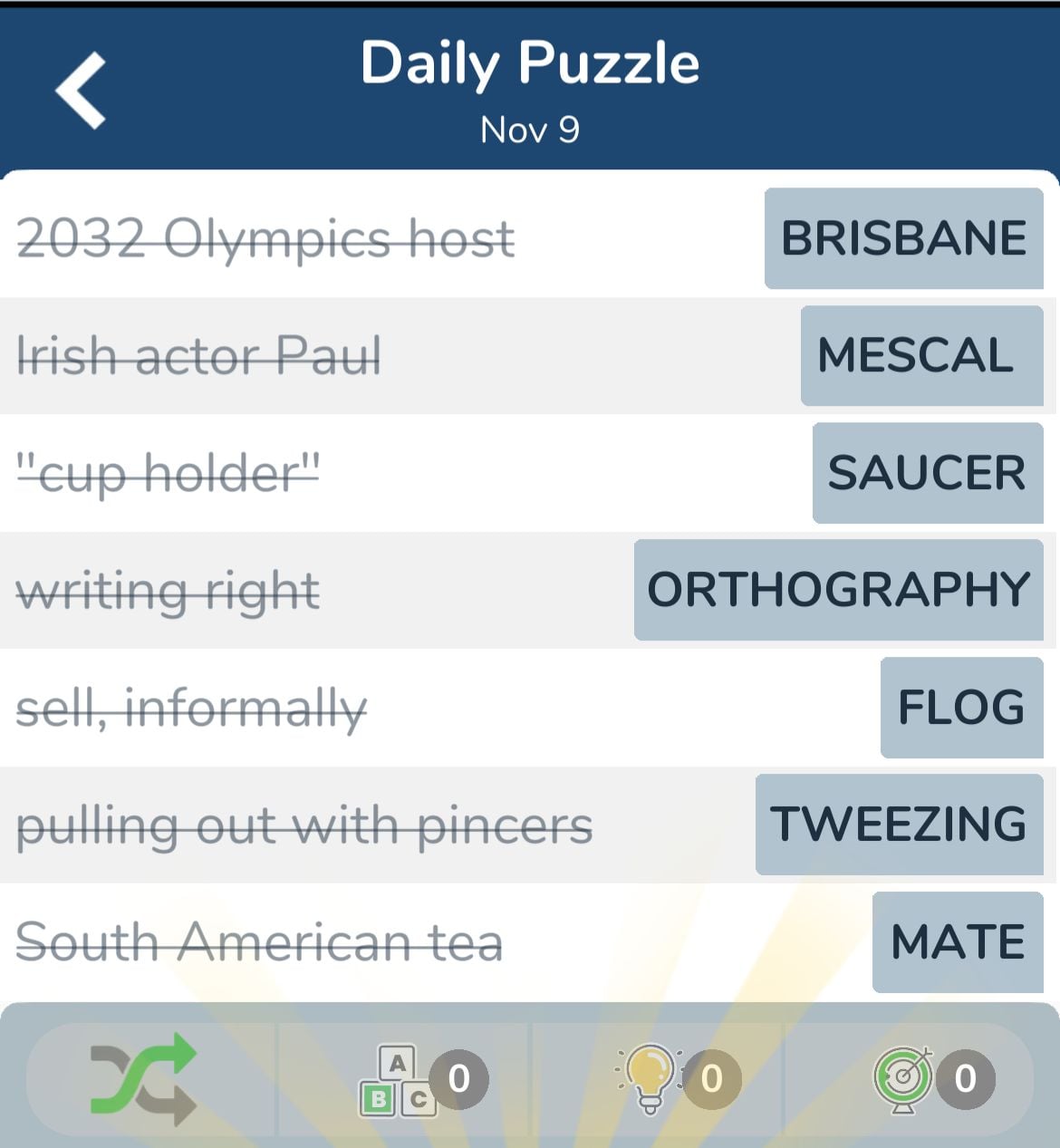 7 Little Words November 9 2024