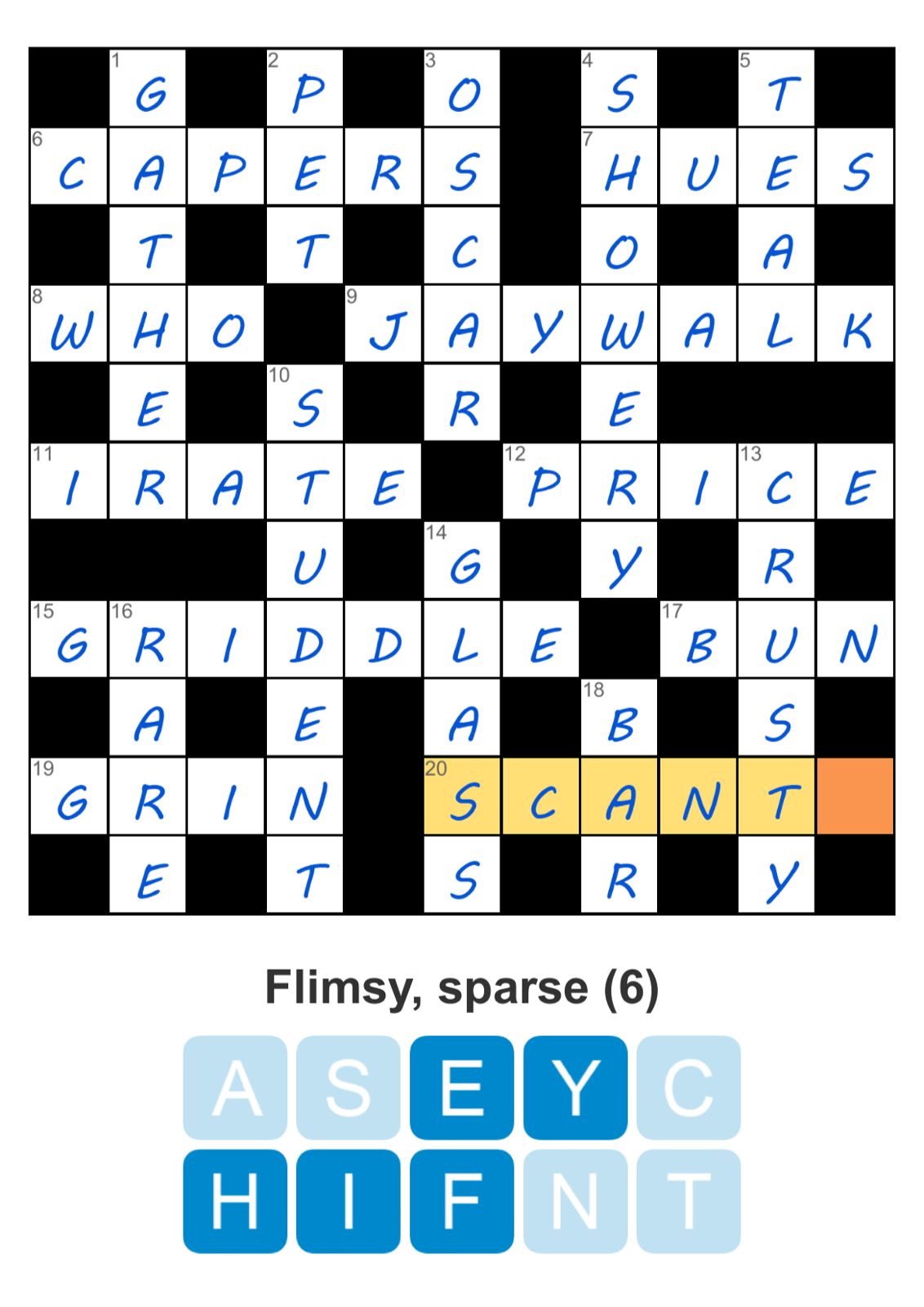 Puzzle Page Crossword November 20 2024