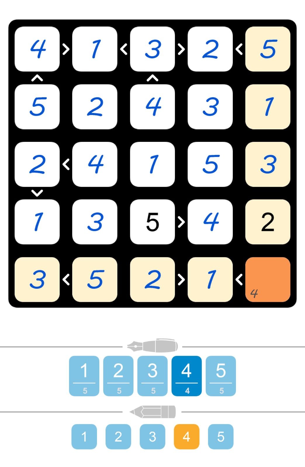 Puzzle Page Futoshiki November 12 2024