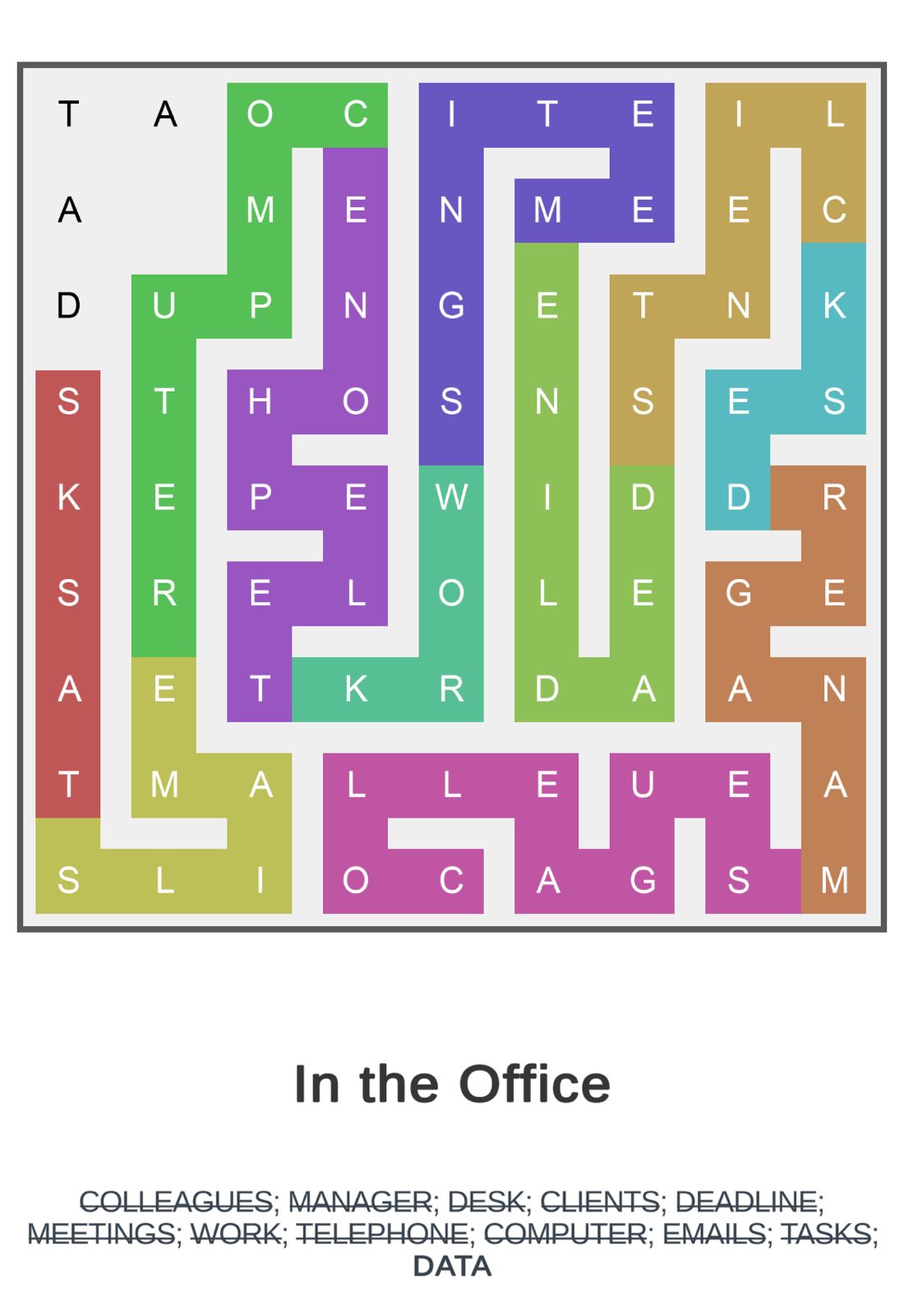 Puzzle Page Word Snake November 13 2024