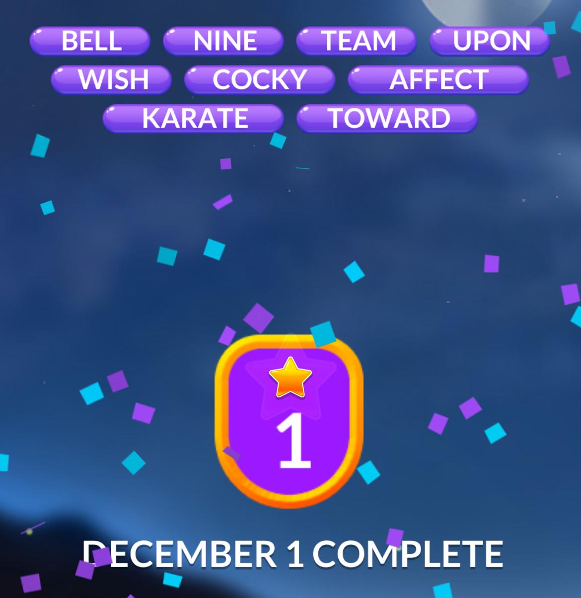 Word Stacks Daily Puzzle December 1 2024