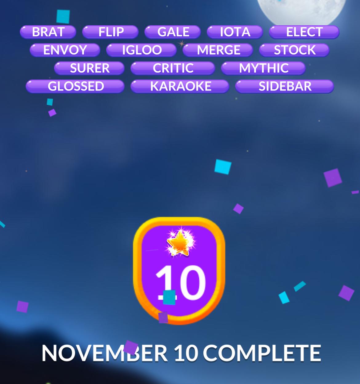 Word Stacks Daily Puzzle November 10 2024