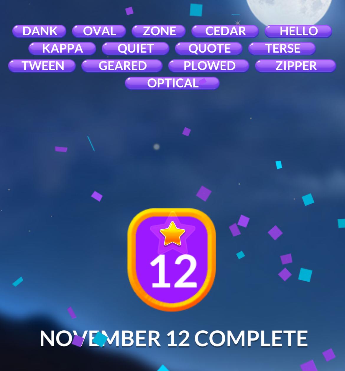 Word Stacks Daily Puzzle November 12 2024