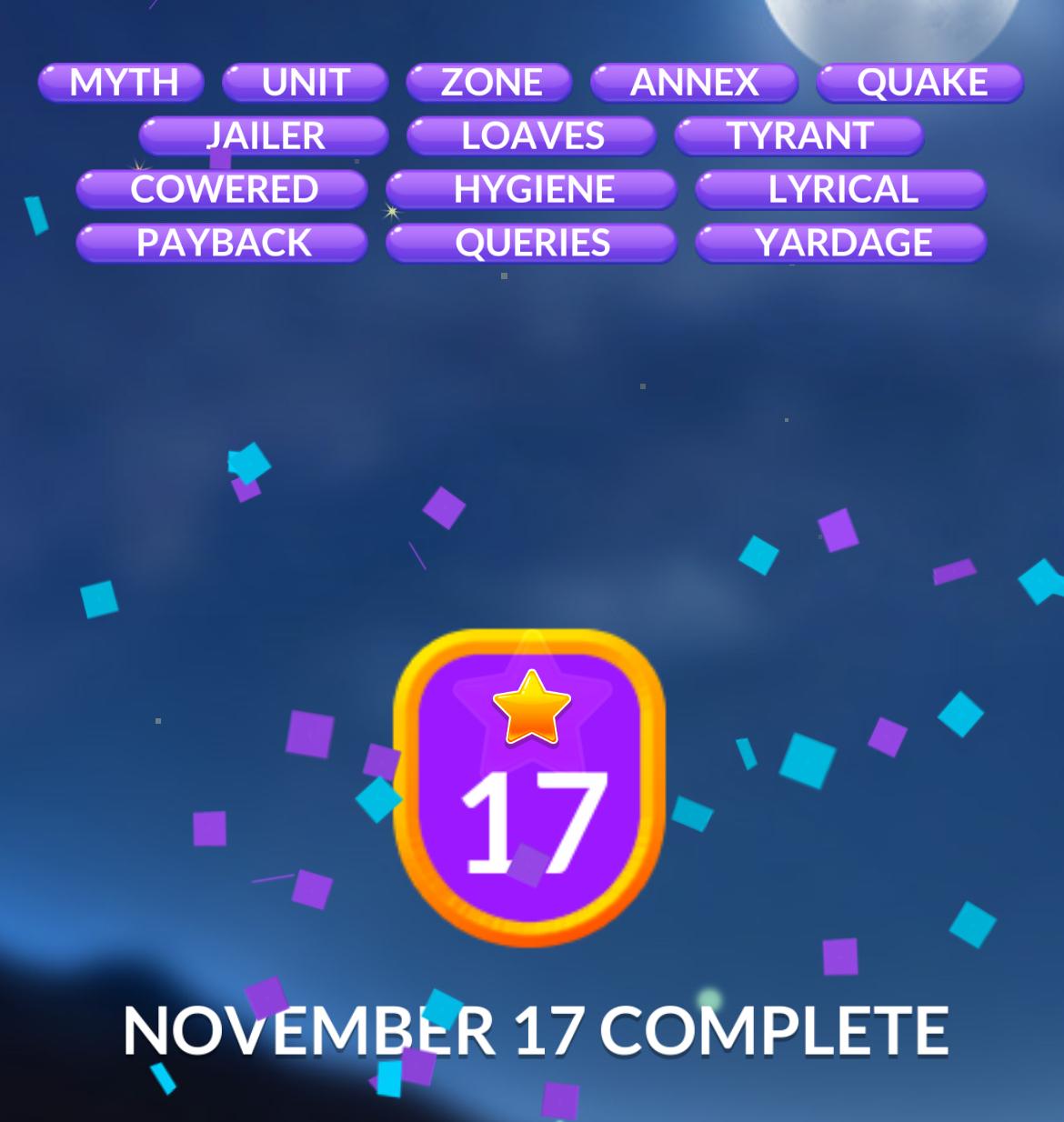 Word Stacks Daily Puzzle November 17 2024