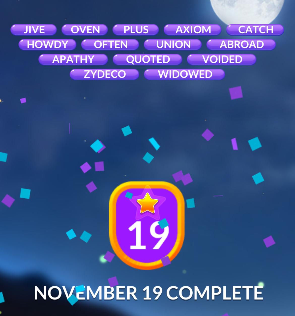 Word Stacks Daily Puzzle November 19 2024
