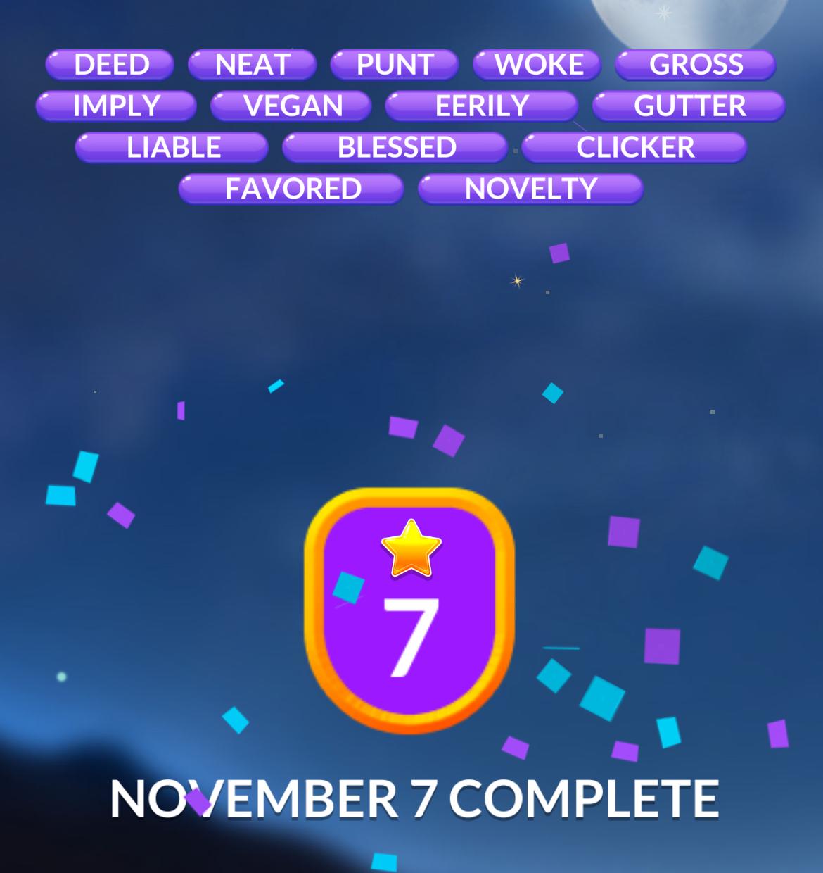 Word Stacks Daily Puzzle November 7 2024