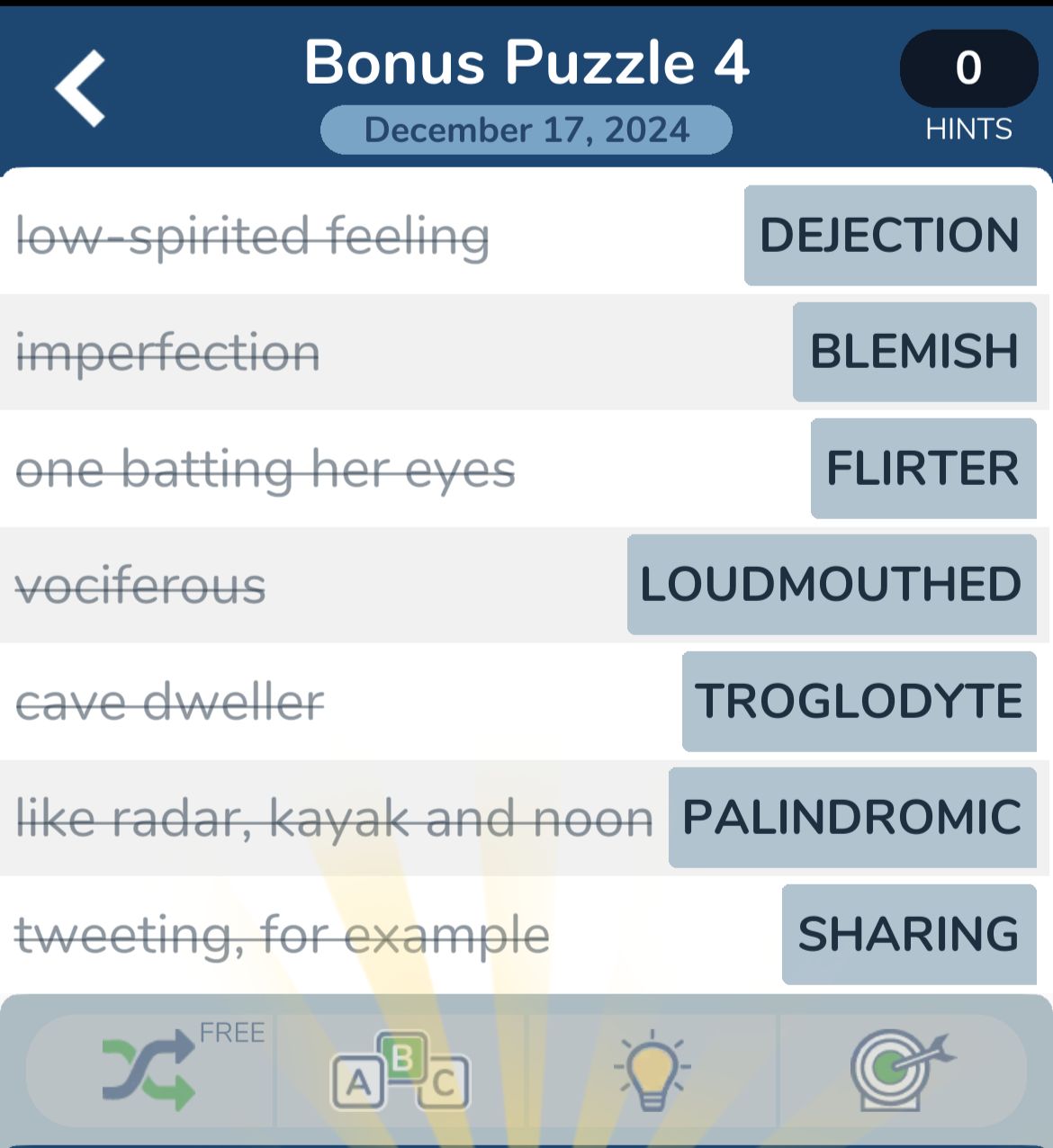 7 Little Words December 17 2024 Bonus 4